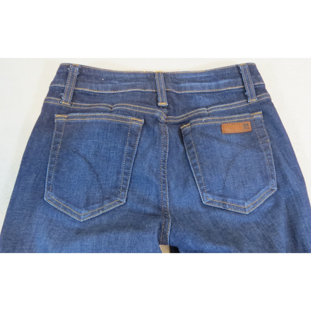 Joes Jeans The Icon Skinny Ankle Dark Wash Denim 26 EUC Leather Logo Cotton Luxe